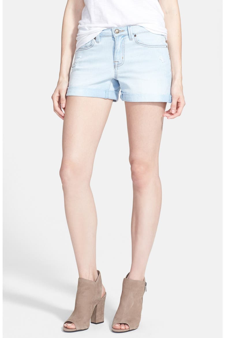 'Forever' Cuff Denim Shorts, Main, color, STEEL BLUE/ PENFIELD