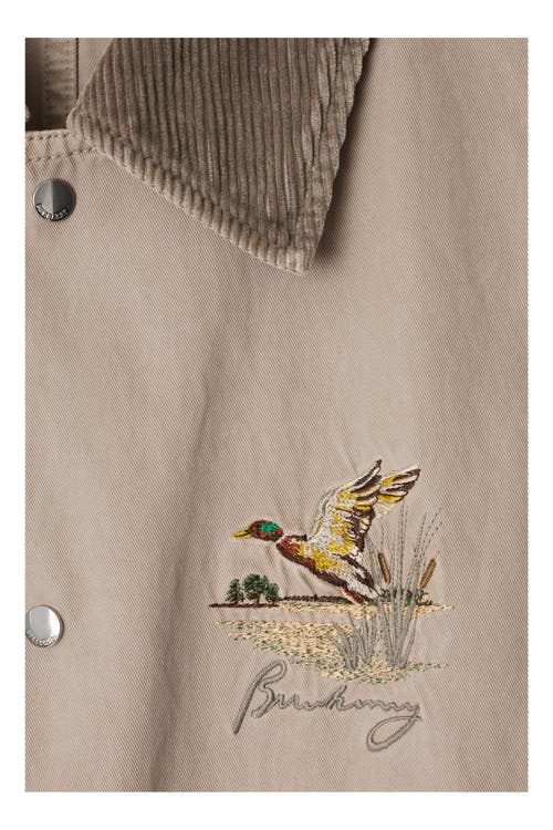 Burberry Men's Canvas Corduroy-collar Work Jacket In Heron