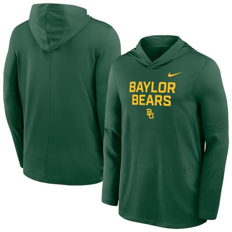 Men's Nike Green Baylor Bears 2025 Sideline Dri-FIT Long Sleeve Hoodie T-Shirt
