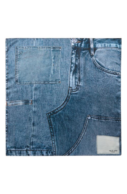 Rag & Bone Miramar Denim Print Silk Scarf In Blue