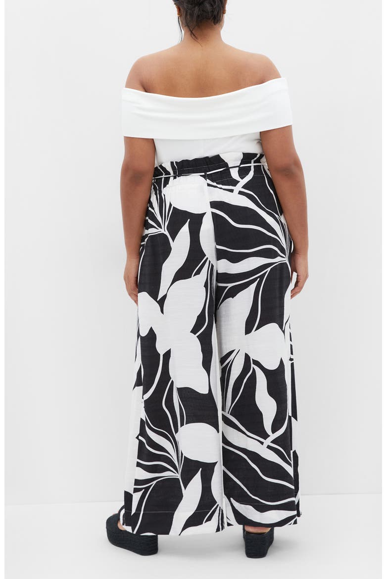 High Waist Wide Leg Pants, Alternate, color, PALM PARADISE