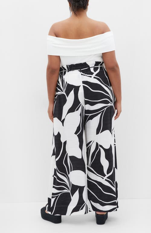 Shop City Chic High Waist Wide Leg Pants In Palm Paradise