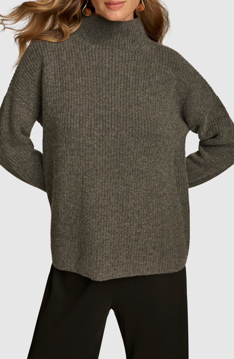 Donna Karan New York Merino Wool & Recycled Cashmere Mock Neck Sweater, Alternate, color, 