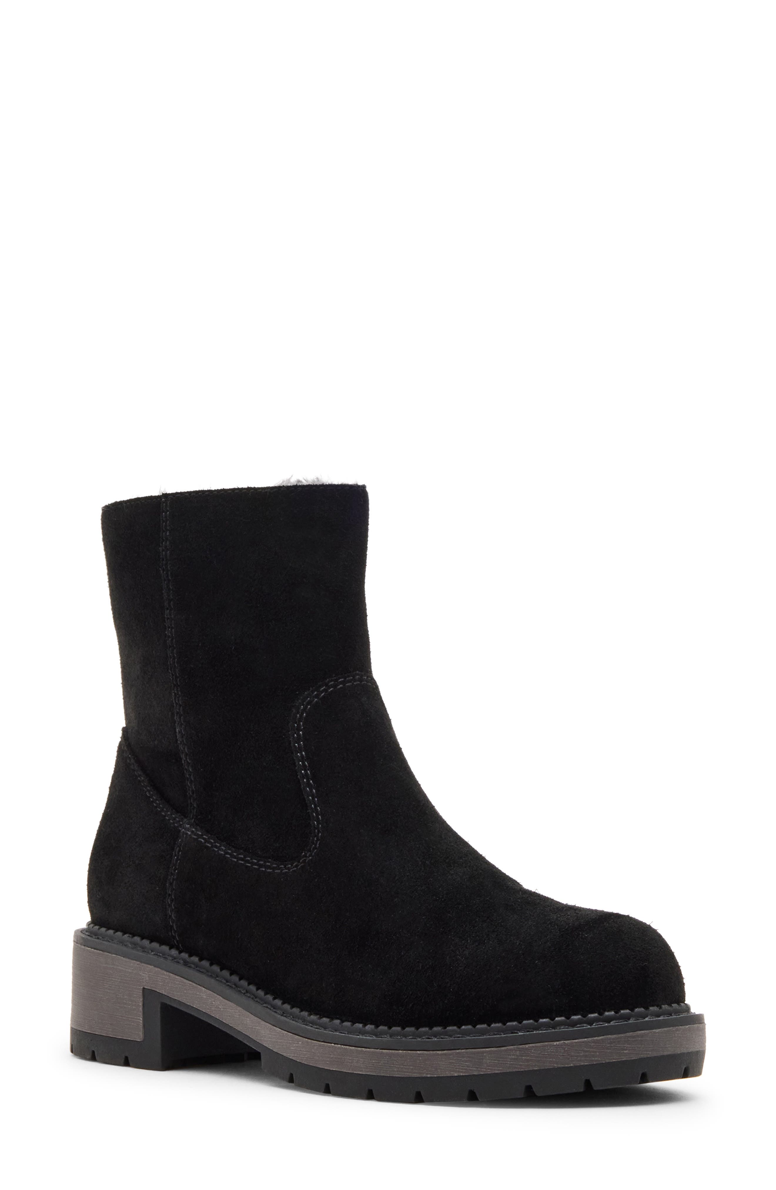 Blondo Nappa Waterproof Suede Bootie, Main, color, Black Suede