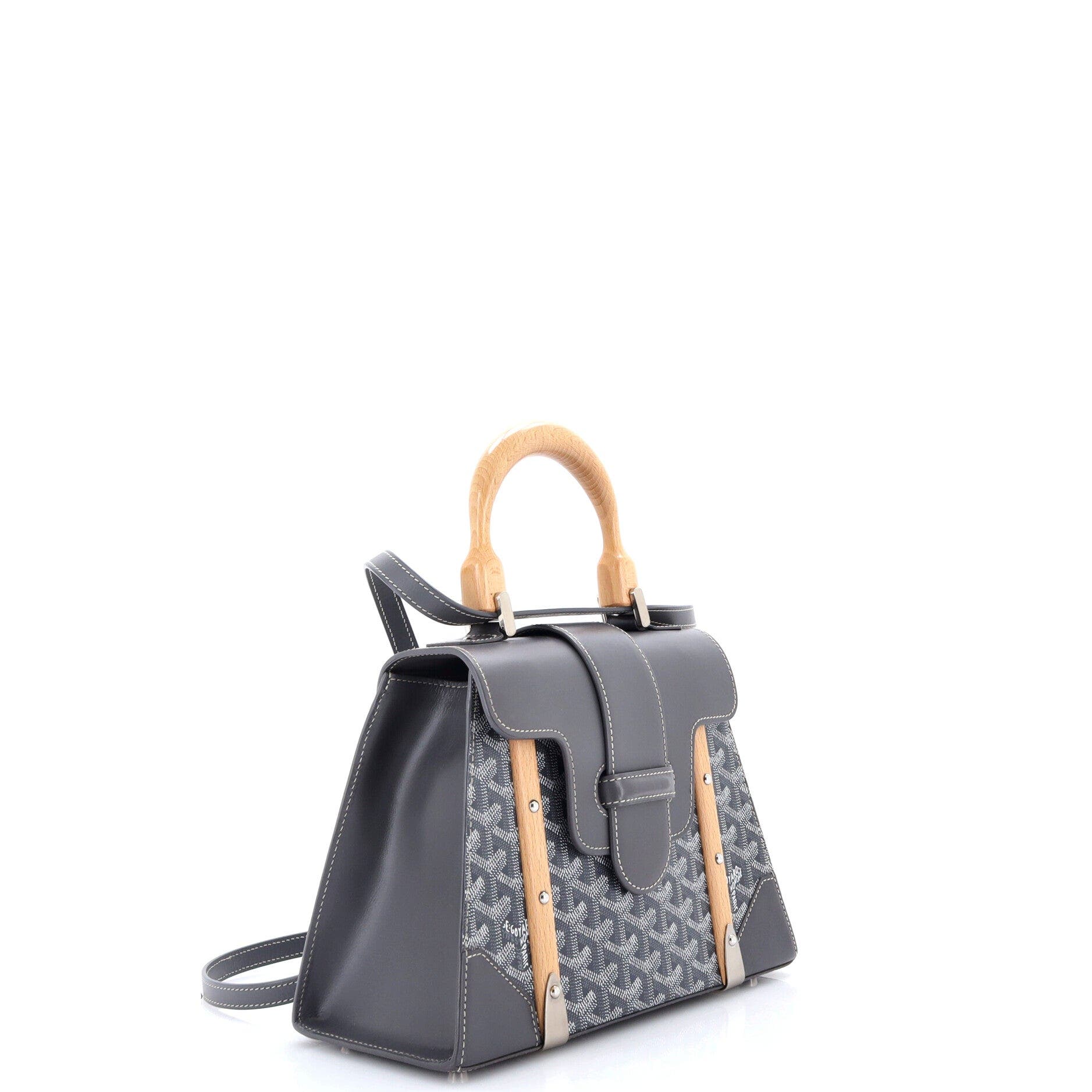 Saigon Top Handle Bag Coated Canvas with Leather PM, Alternate, color, Grey