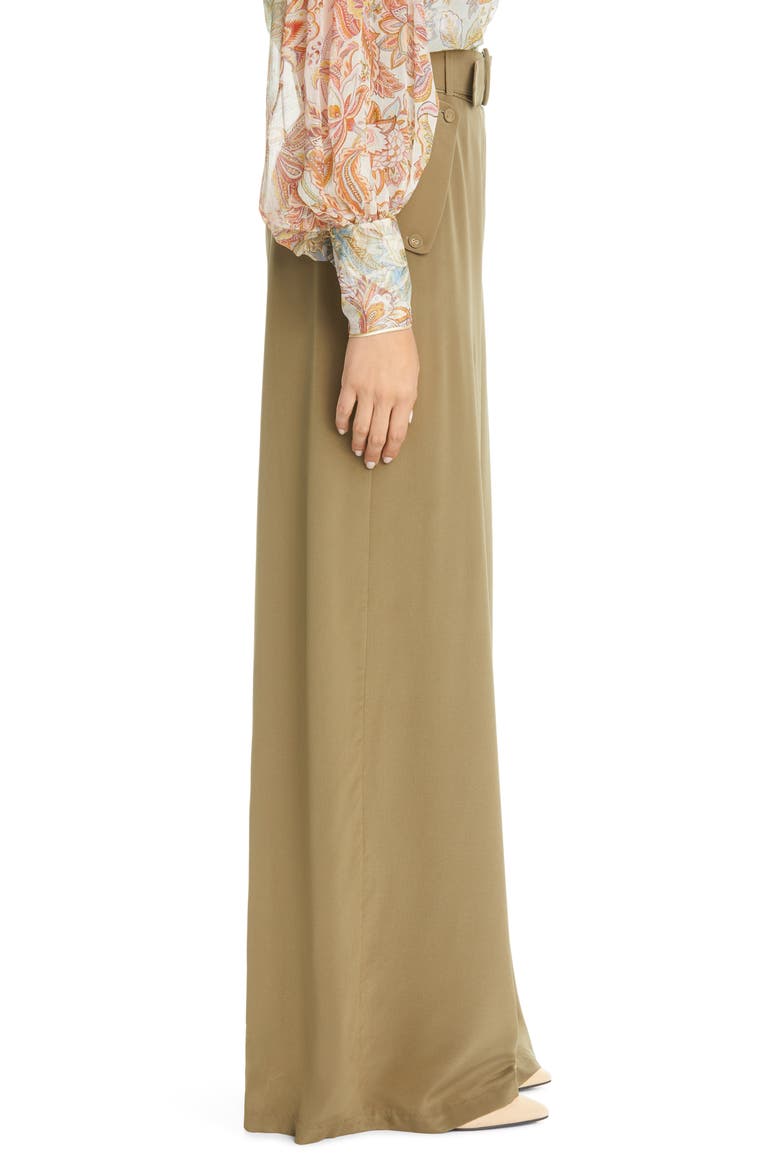 Wide Leg Silk Pants, Alternate, color, FENNEL