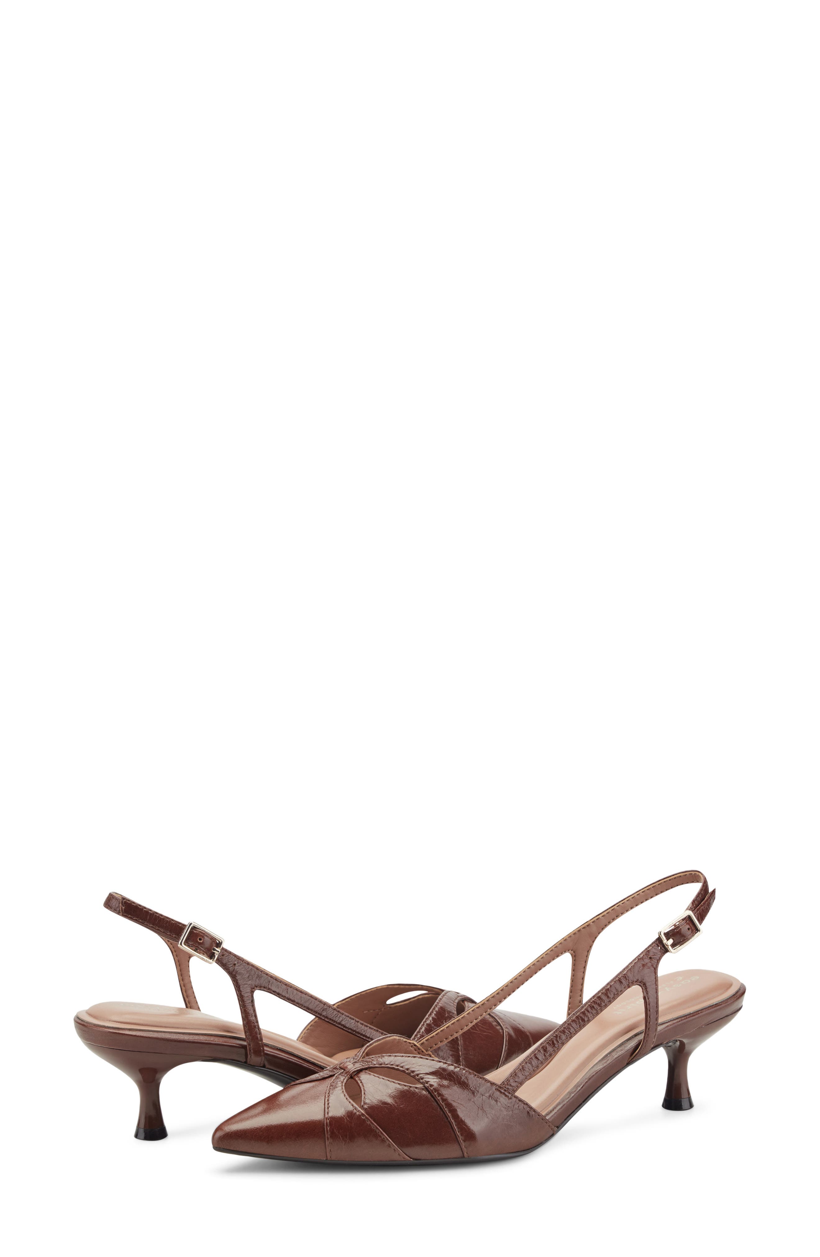 Kaisley Pointed Toe Slingback Pump, Alternate, color, BROWN