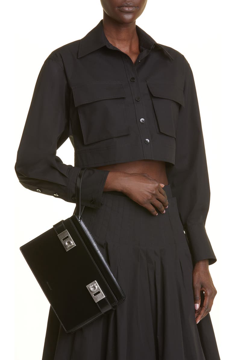 FERRAGAMO Twins Leather Zip Pouch, Alternate, color,