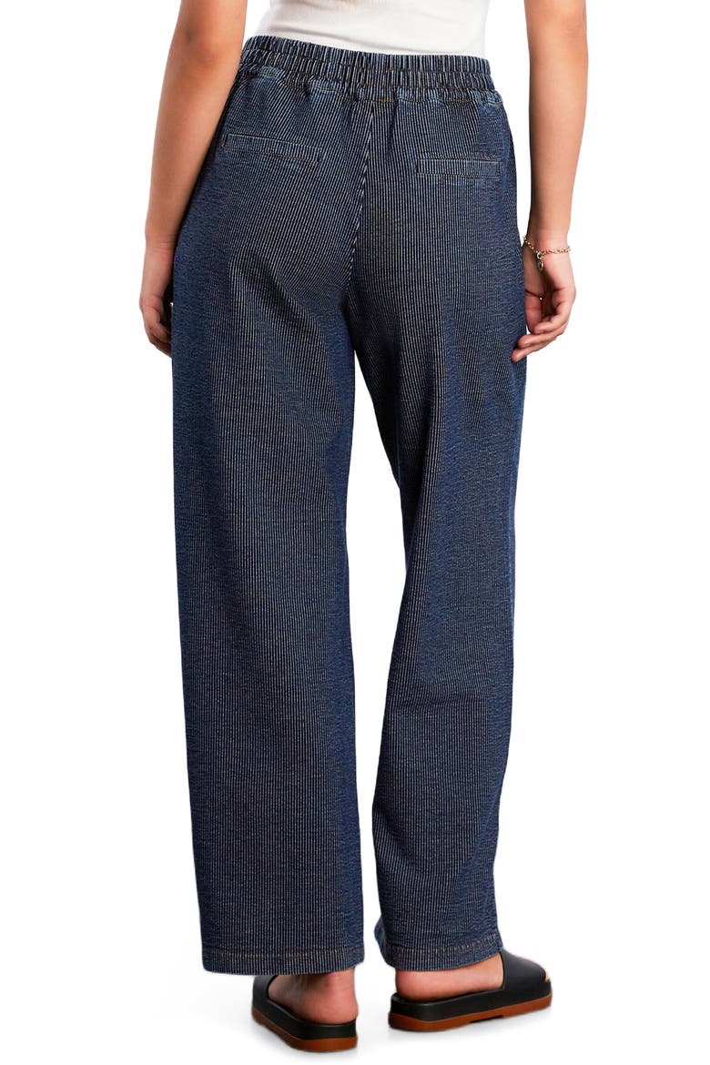 Pull-On Wide Leg Knit Jeans, Alternate, color, DARK DENIM STRIPE