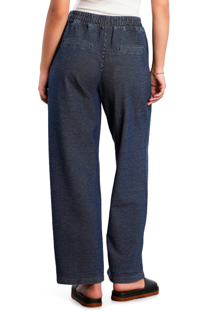 HINT OF BLU Pull-On Wide Leg Knit Jeans, Alternate, color, Dark Denim Stripe