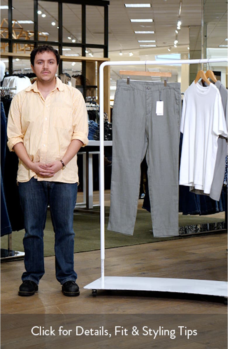 Slim Fit Flat Front Linen Pants, sales video thumbnail