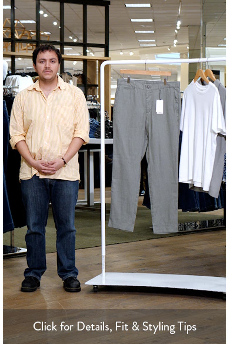 Slim Fit Flat Front Linen Pants video
