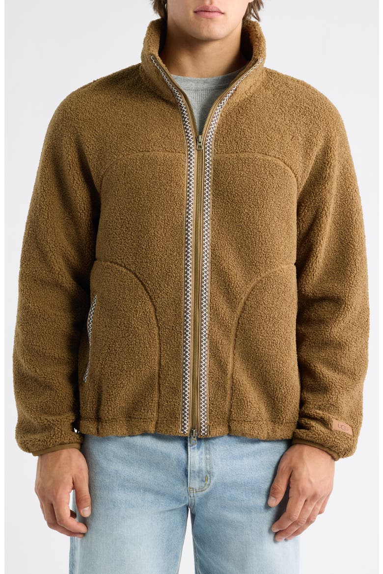 Uggbraid Full Zip Fleece Jacket, Alternate, color, COFFEE GROUNDS