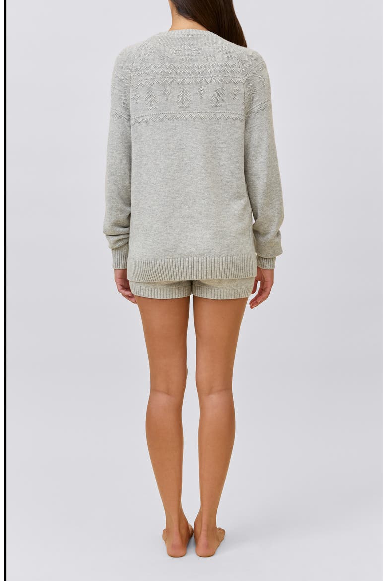 Fair Isle Sleep Top, Alternate, color, GREY MARL