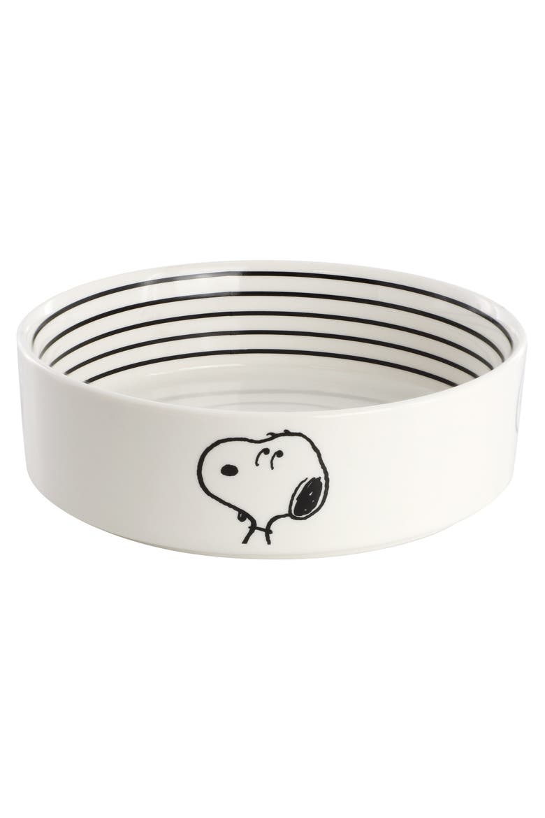 Suppertime Favorites 6.5in Stoneware Pet Bowl, Main, color, White