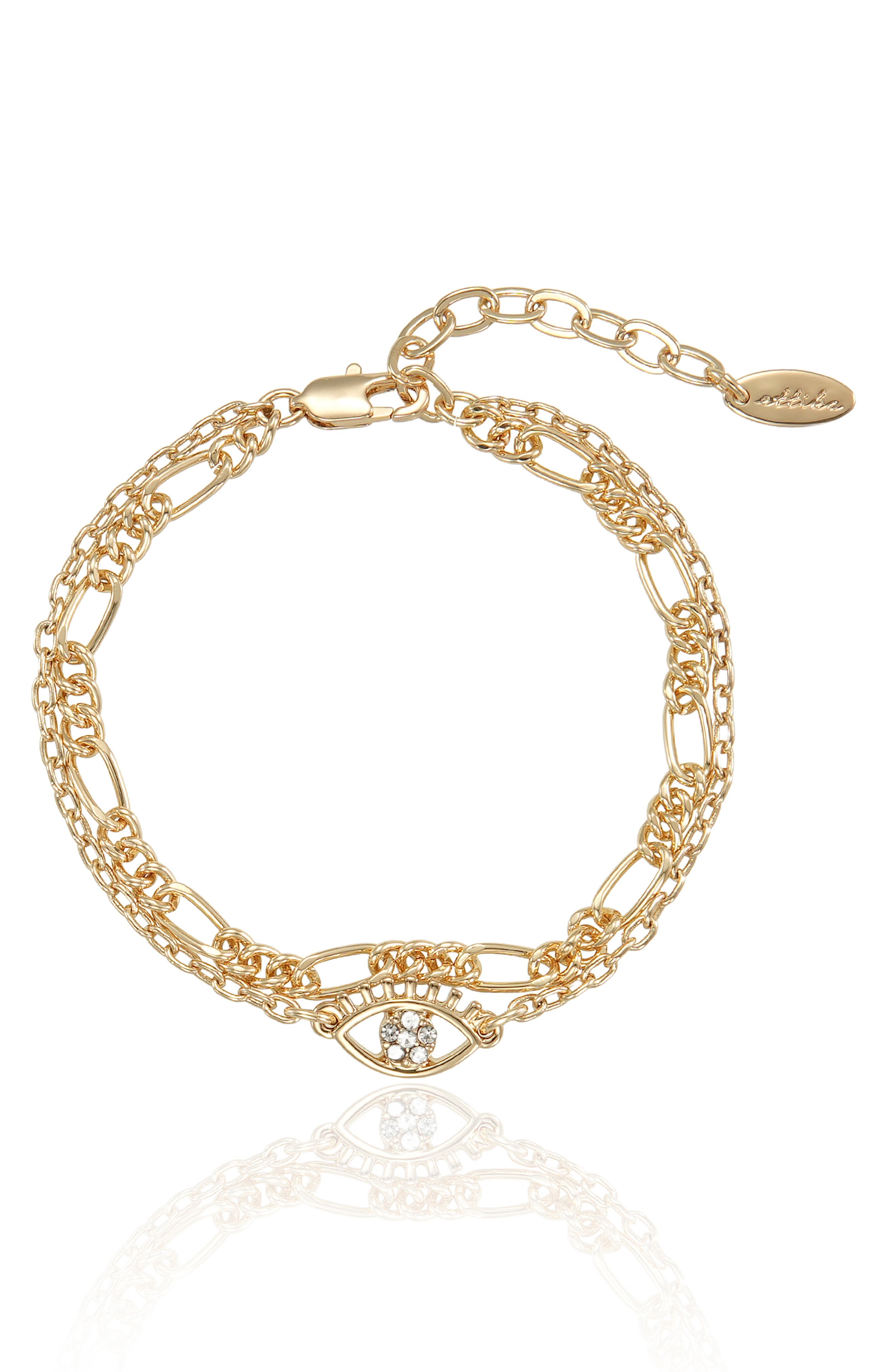 Evil Eye Layered Chain Bracelet