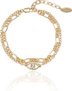 Ettika Evil Eye Layered Chain Bracelet