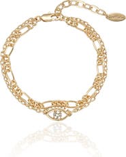 Ettika Evil Eye Layered Chain Bracelet