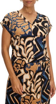 NIC+ZOE Deco Blooms V-Neck Top
