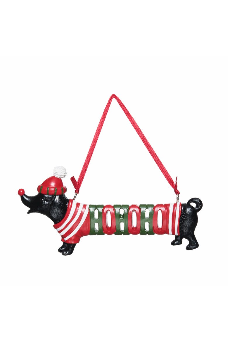 HoHoHo Dog Ornament, Main, color, Red