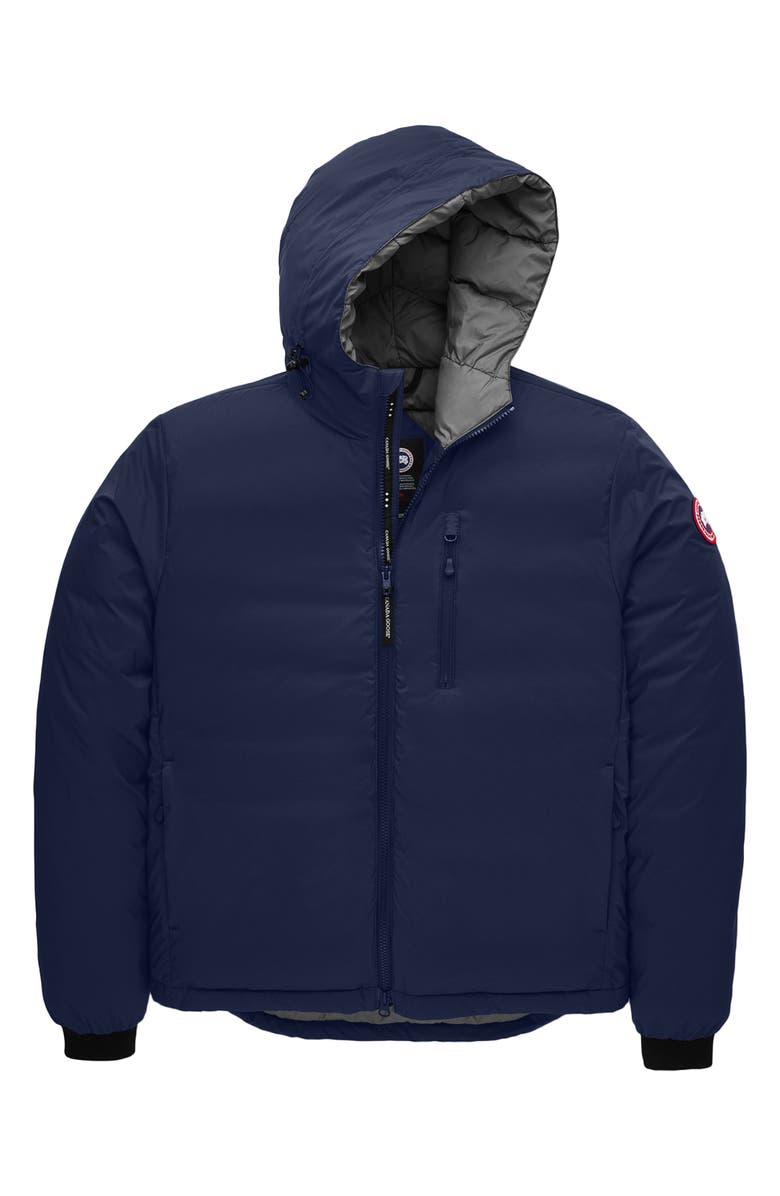 Canada Goose Lodge Packable Windproof 750 Fill Power Down Hooded Jacket, Alternate, color, Atlantic Navy