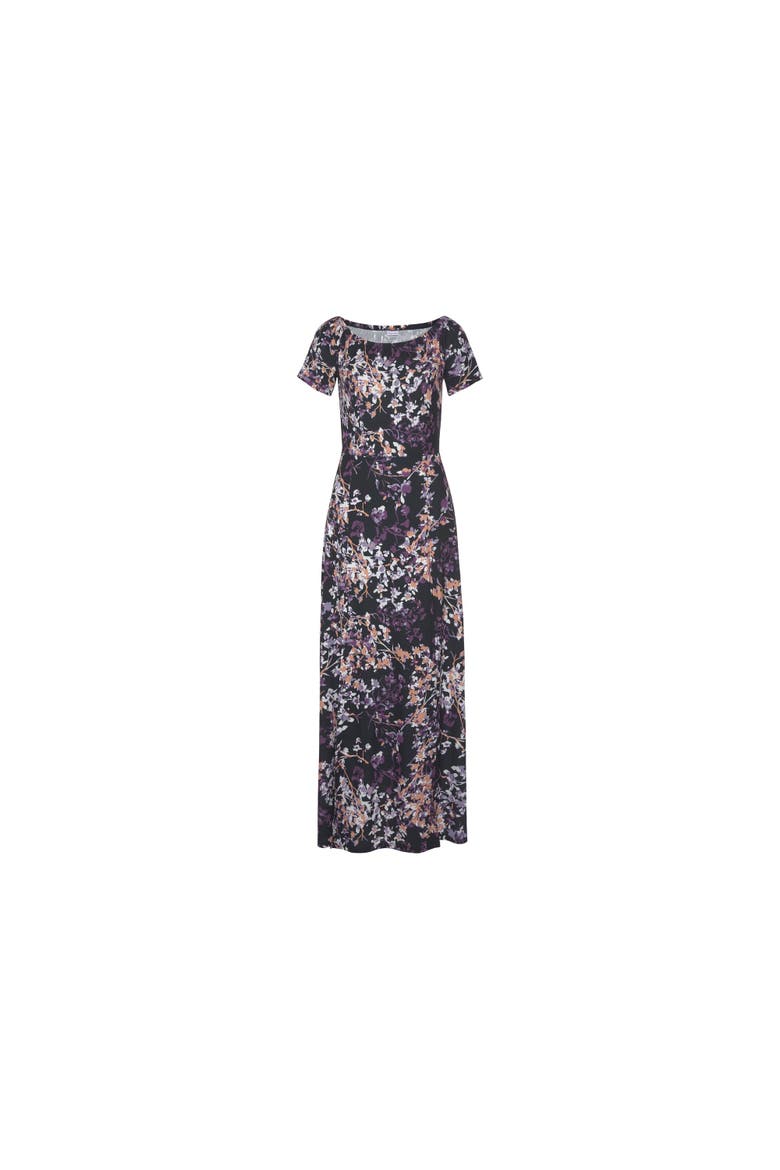 Floral Off Shoulder Maxi Dress, Alternate, color, Black Multi