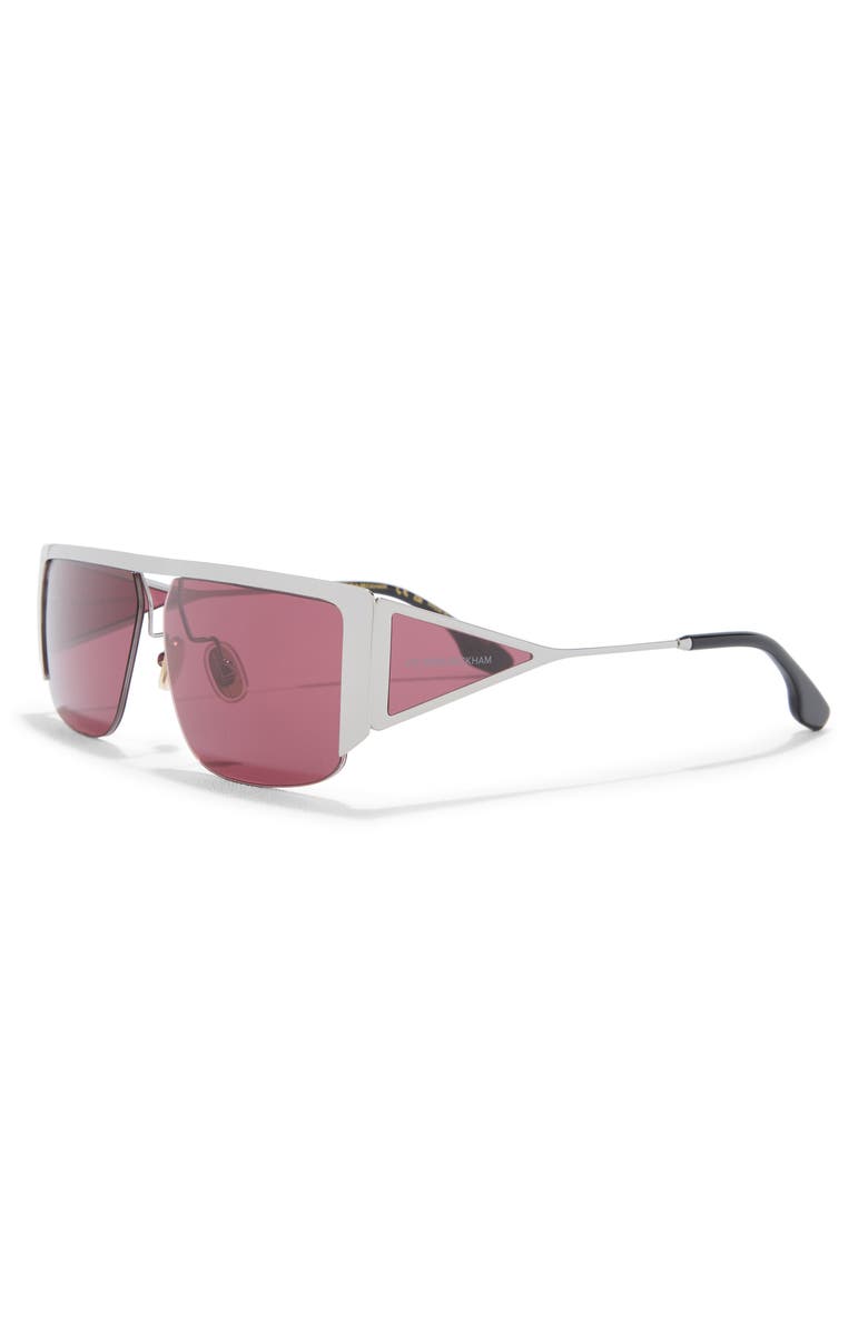 Victoria Beckham VB250S Classic Logo 59mm Rectangular Sunglasses, Alternate, color, Light Ruthenium