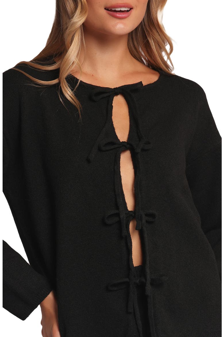 Odell Tie Cardigan & Pants Set, Alternate, color, BLACK