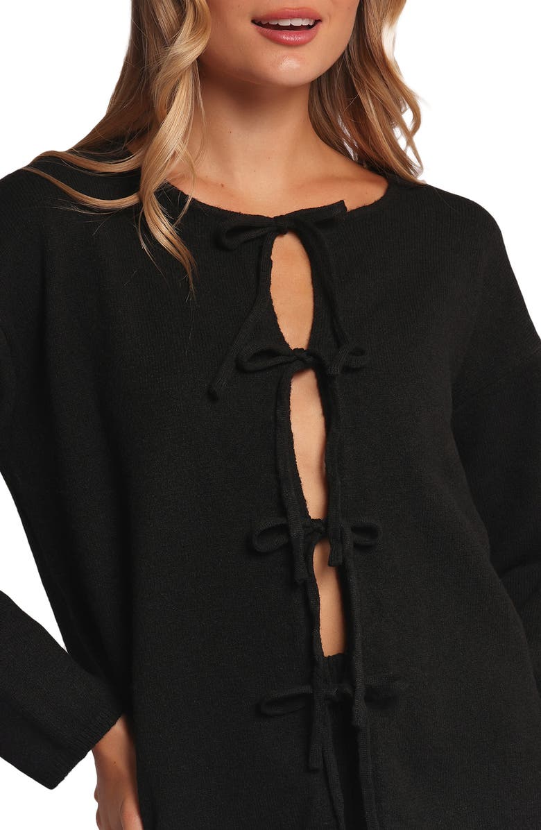 Petal & Pup Odell Tie Cardigan & Pants Set, Alternate, color, Black