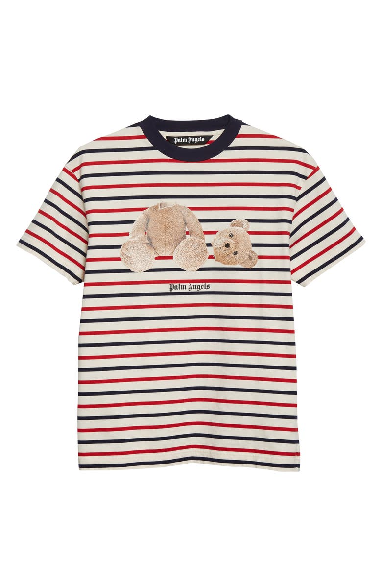 Palm Angels Classic Bear Stripe Graphic Tee, Alternate, color,