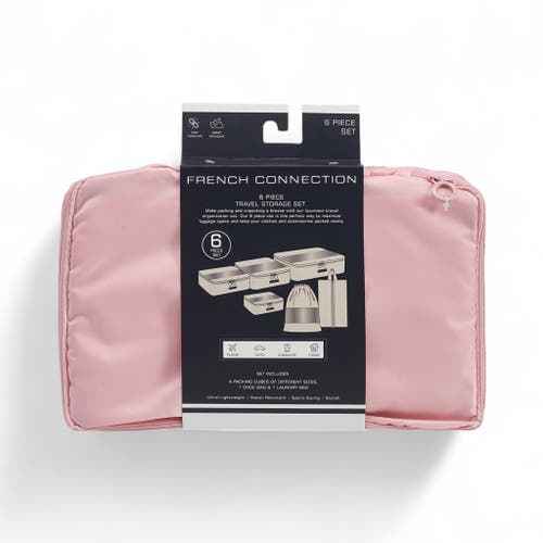 French Connection 6pc Packing Cube Travel Storage Set In Pink