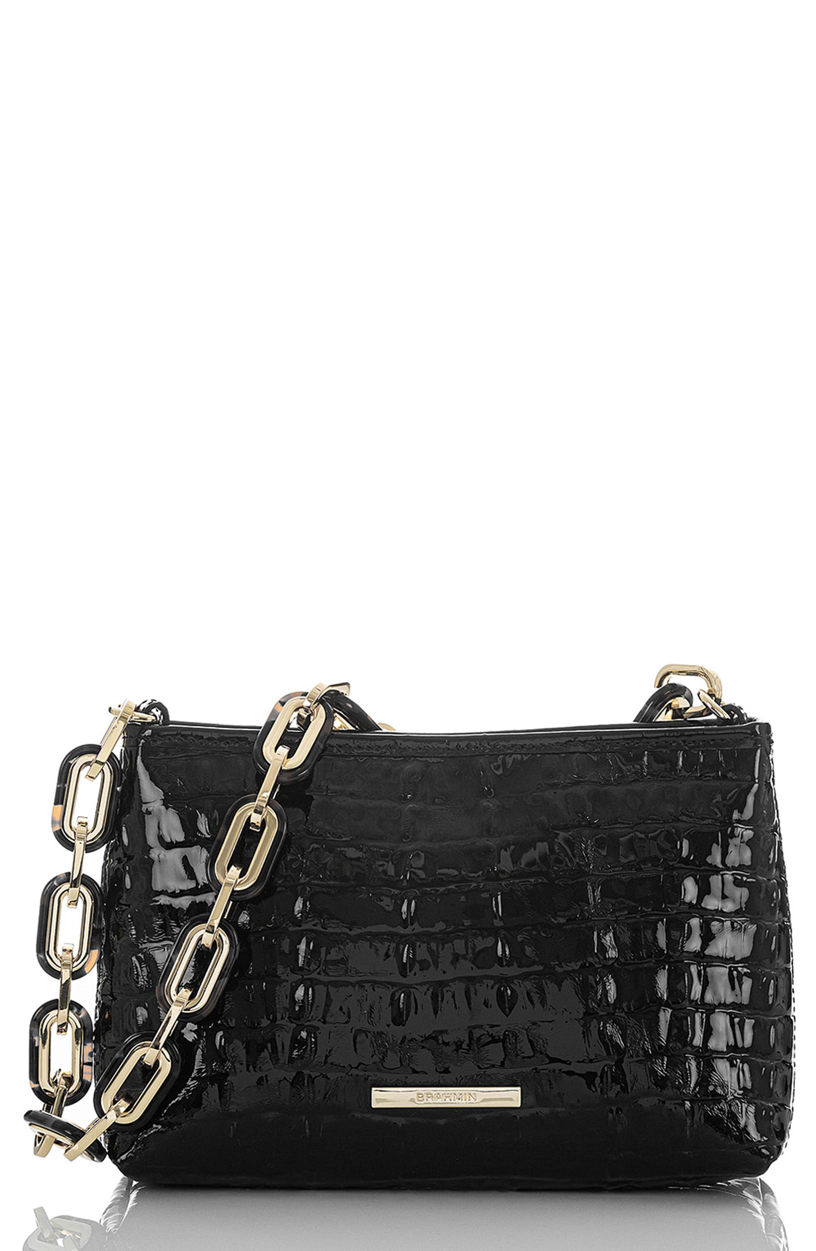 Brahmin Mod Lorelei Croc Embossed Leather Shoulder Bag, Main, color, 