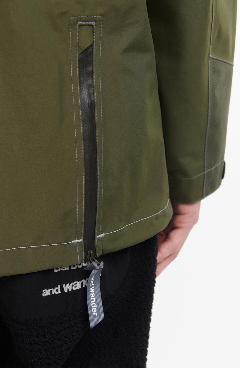 Barbour x And Wander Waterproof Hooded Jacket, Alternate, color, 