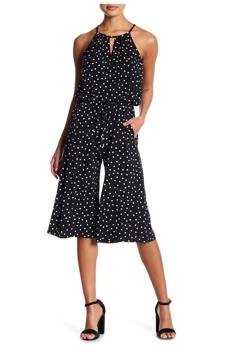 London Times Happy Dot Cropped Jumpsuit, Main, color,