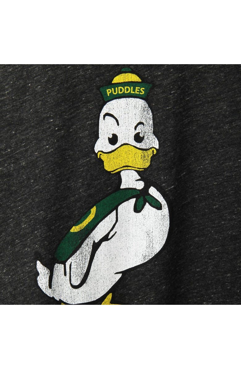 Retro Brand Women's Original Retro Brand Heathered Black Oregon Ducks Tri-Blend Crew Neck T-Shirt, Alternate, color,