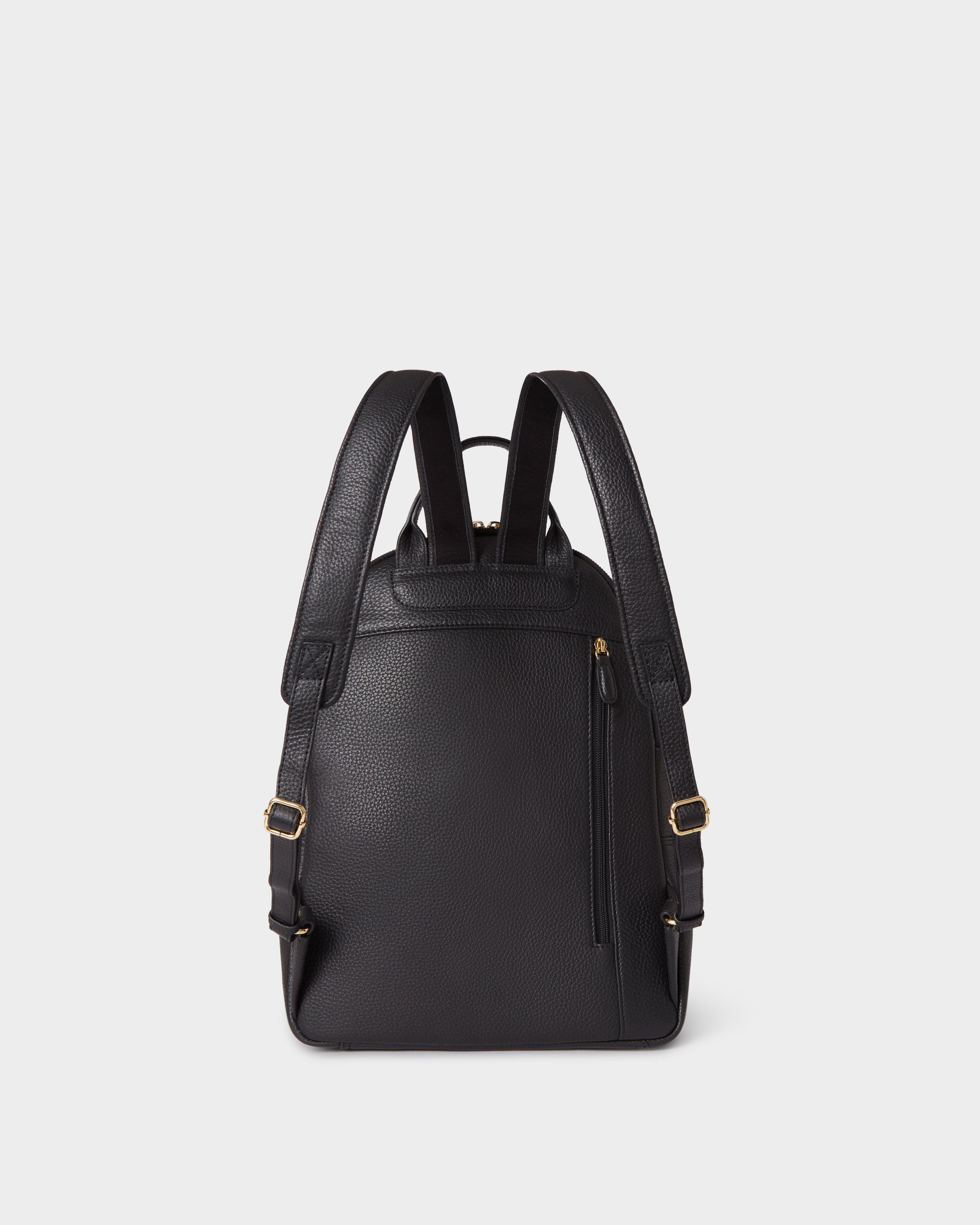 The Adaline Leather Backpack, Alternate, color, Black