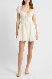 Embroidered Sweetheart Neck Minidress