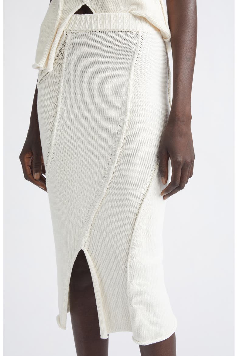 Eddy Diagonal Seam Cotton Blend Sweater Skirt, Alternate, color, IVORY