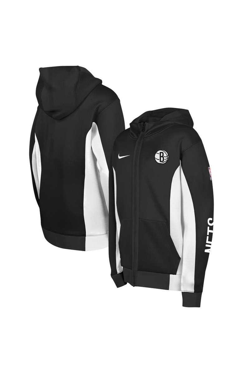 Nike Youth Nike Black Brooklyn Nets Showtime Performance Full-Zip Hoodie, Main, color, 
