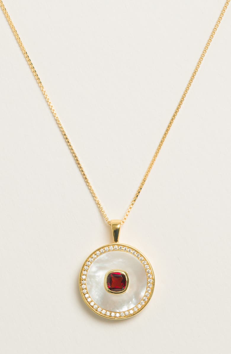Freya Rose Ruby Mother Of Pearl Necklace, Alternate, color, Ruby