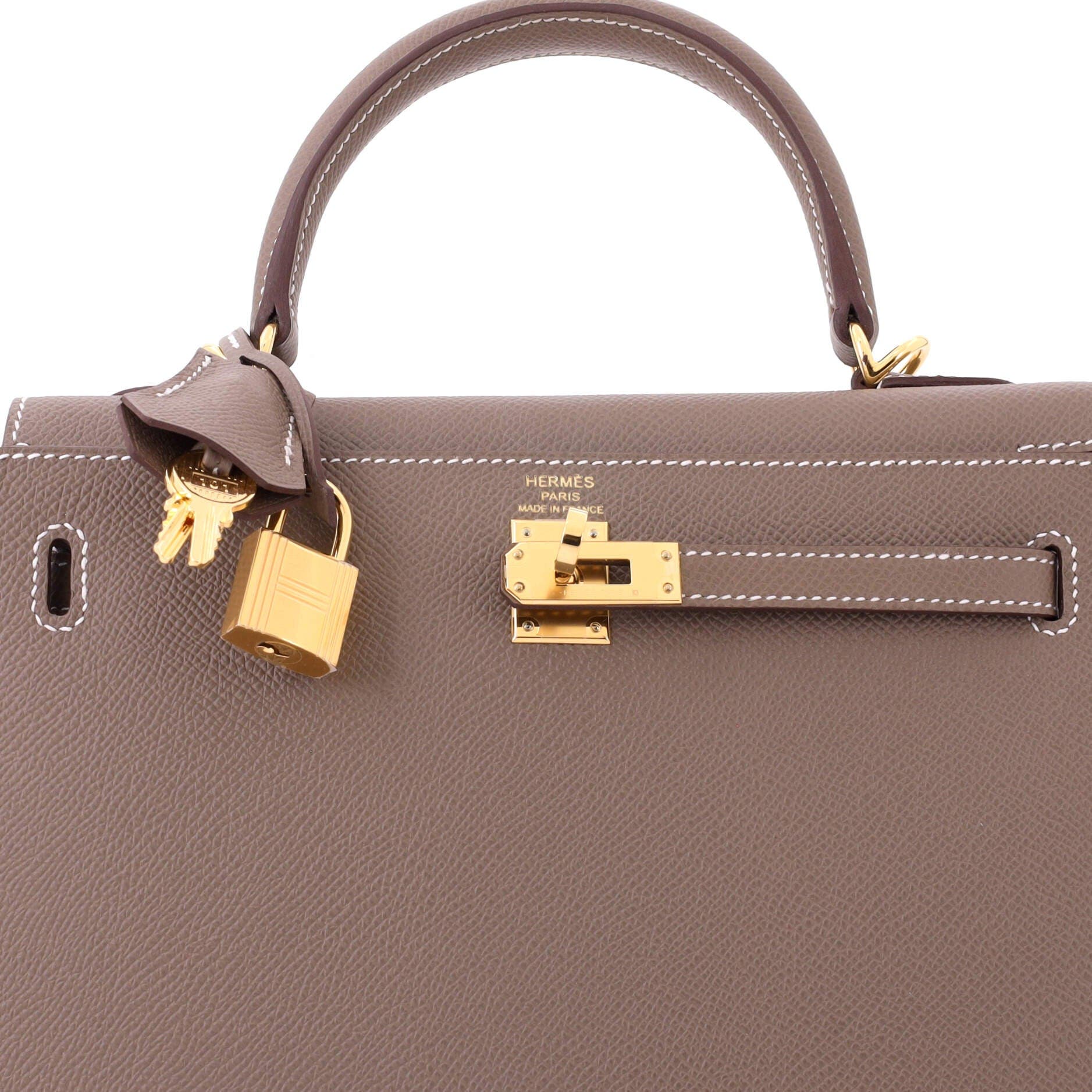 Pre-Owned Hermes Kelly Handbag Grey Epsom with Gold Hardware 25, Alternate, color, Etoupe