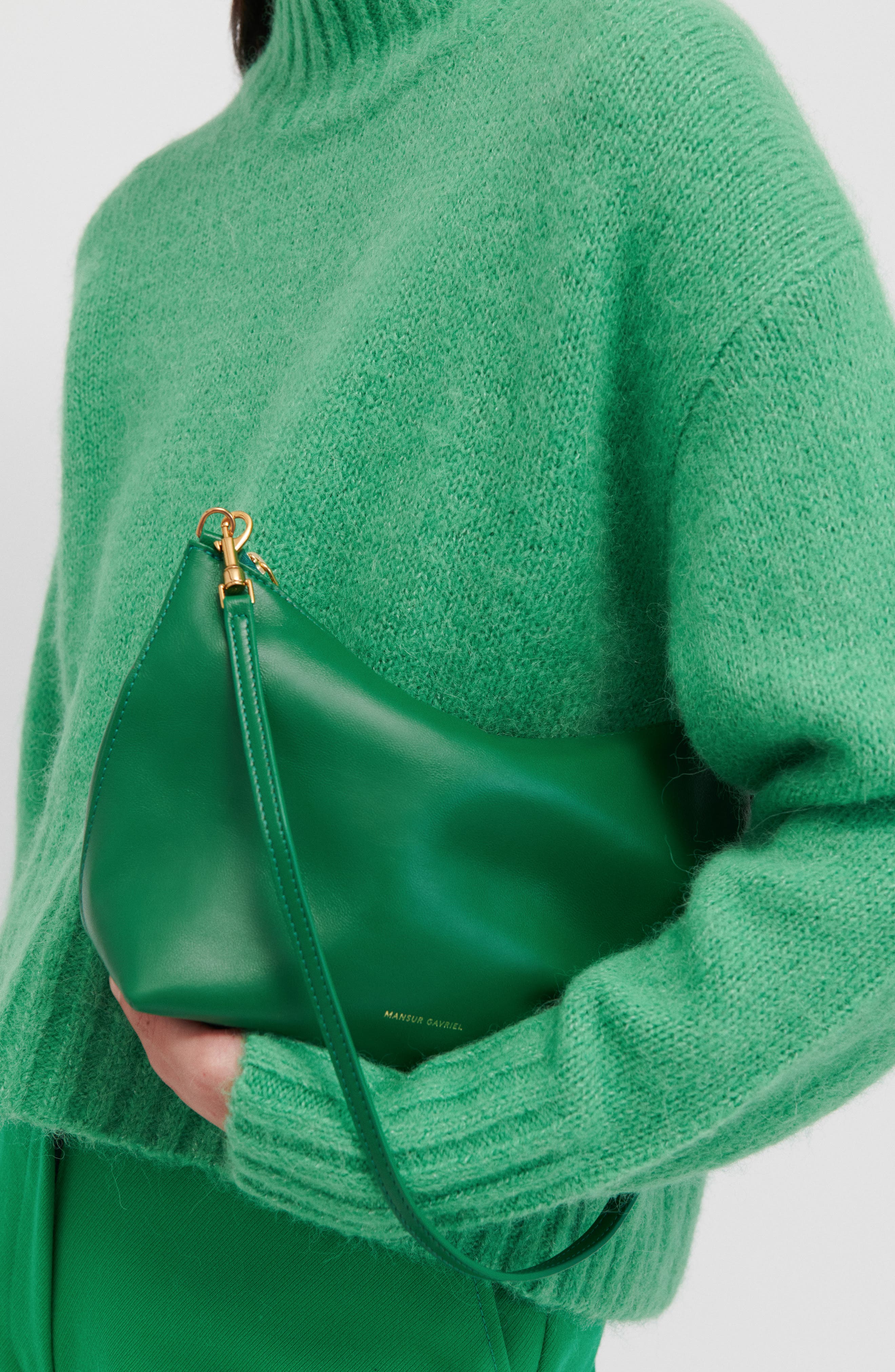 Mansur Gavriel Hera Shoulder Bag, Alternate, color, Leaf