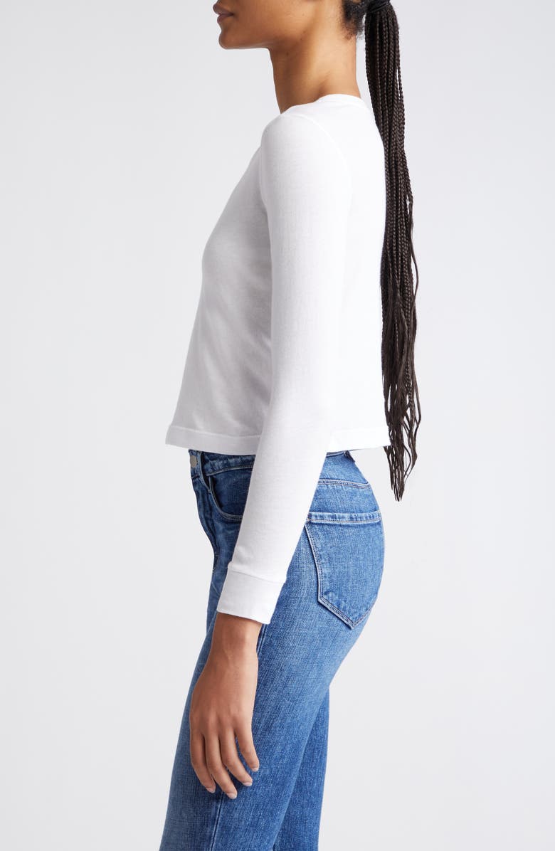 L'AGENCE Benny Crewneck Crop T-Shirt, Alternate, color, White