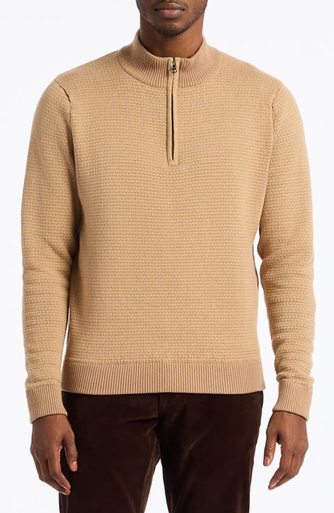 Walton Cotton & Silk Quarter Zip Sweater