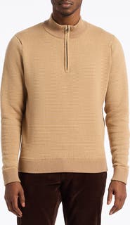 Robert Graham Walton Cotton & Silk Quarter Zip Sweater