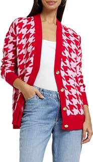 River Island Houndstooth V-Neck Cardigan