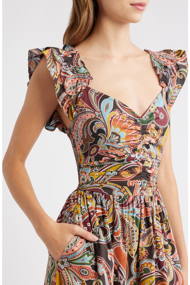 Lindsey Print Ruffle Maxi Dress, Alternate, color, PAISLEY FANFARE LIBERTY PRINT