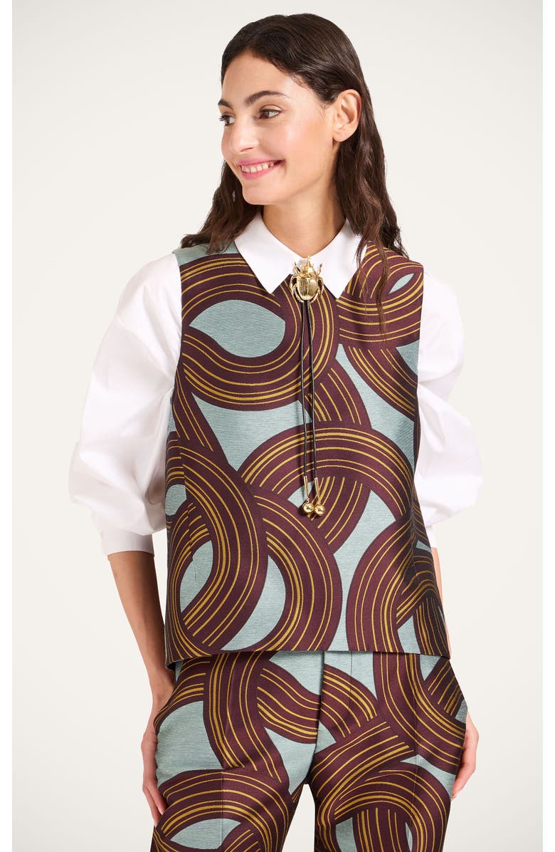 La DoubleJ La Scala Top, Main, color, Montecarlo Jacquard Dusty Blue