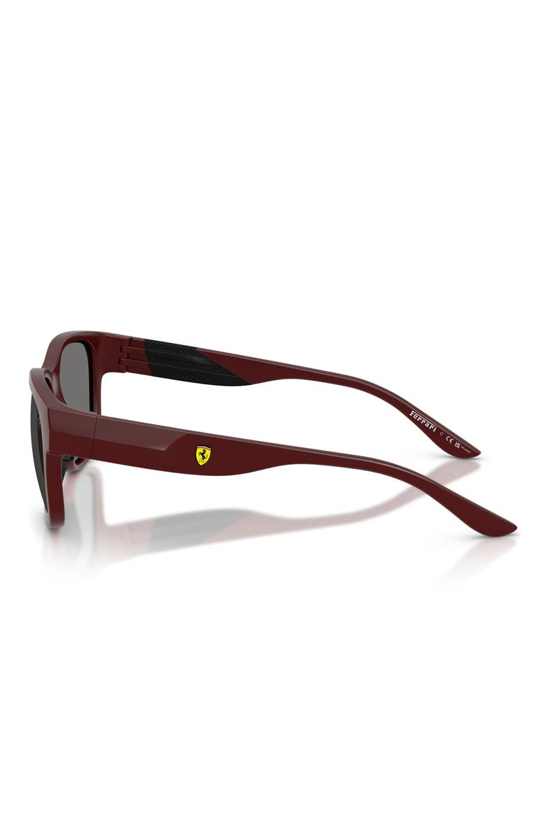 57mm Polarized Pillow Sunglasses, Alternate, color, RED BORDAUX MATTE / GREY
