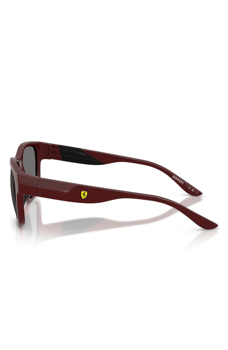 Scuderia Ferrari 57mm Polarized Pillow Sunglasses, Alternate, color, Red Bordaux Matte / Grey